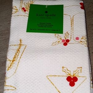Kate Spade Holiday kitchen towel set 🍸🍸🍸🍹🍹🥂